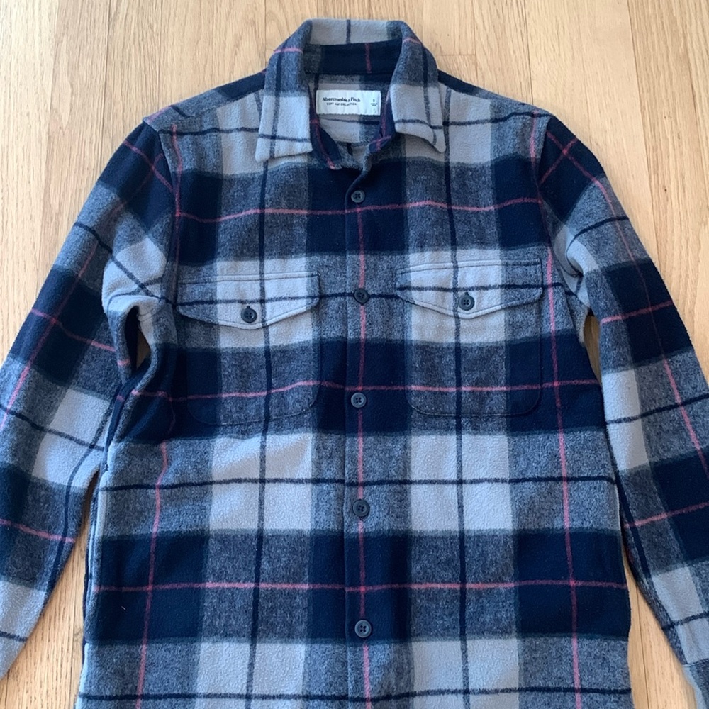 Abercrombie & Fitch Soft A&F Collection Men’s  Brushed Flannel Shirt Jacket